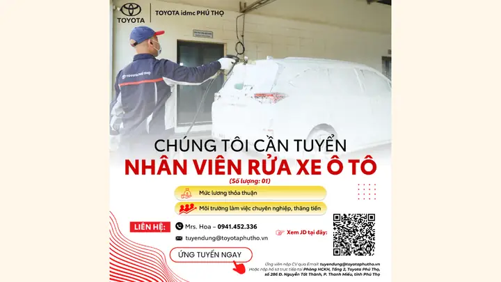 Tuyển Dụng Nhân Viên Rửa Xe Ô Tô Toyota Phú Thọ | Việc Làm Ổn ... Tuyển Dụng Nhân Viên Rửa Xe Ô Tô Toyota Phú Thọ | Việc Làm Ổn ...