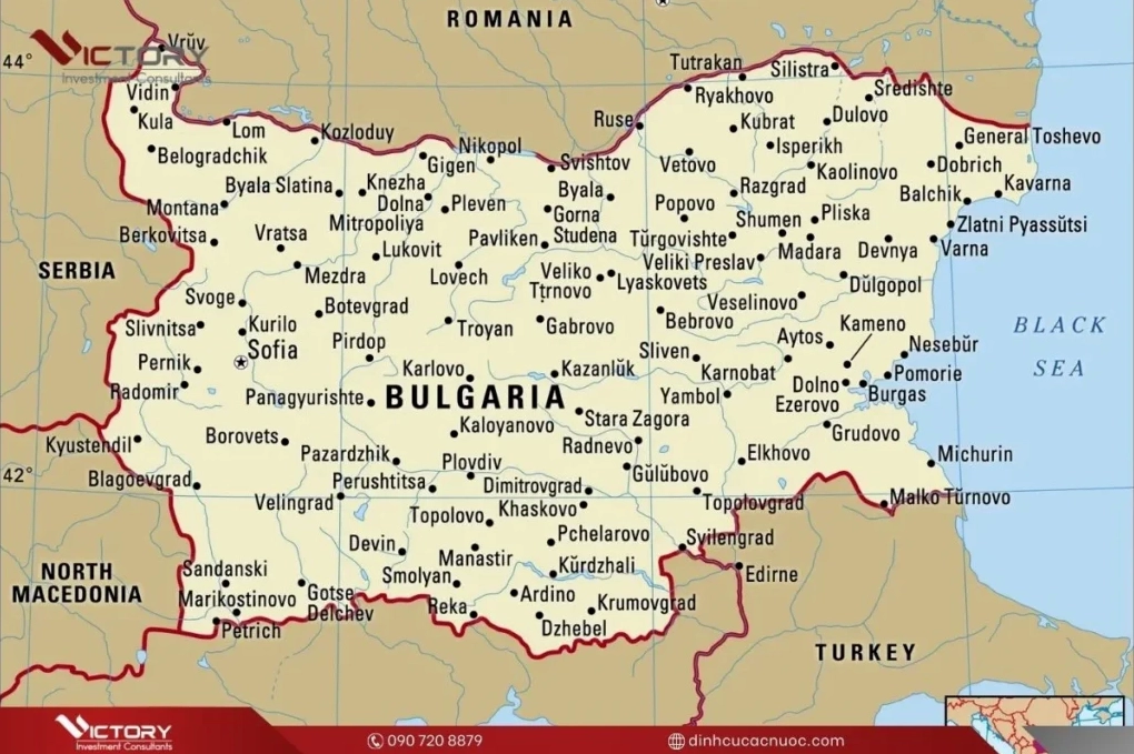 Bulgaria Là Nước Nào? Khám Phá Đất Nước Bên Bờ Biển Đen Bản đồ vị trí địa lý của Bulgaria