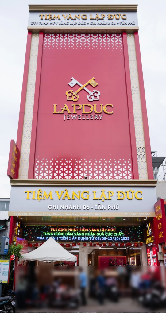 Tiệm Vàng Lập Đức: Uy Tín Vàng - Vững Bước Tương Lai 2026 Cửa hàng Tiệm Vàng Lập Đức với không gian sang trọng