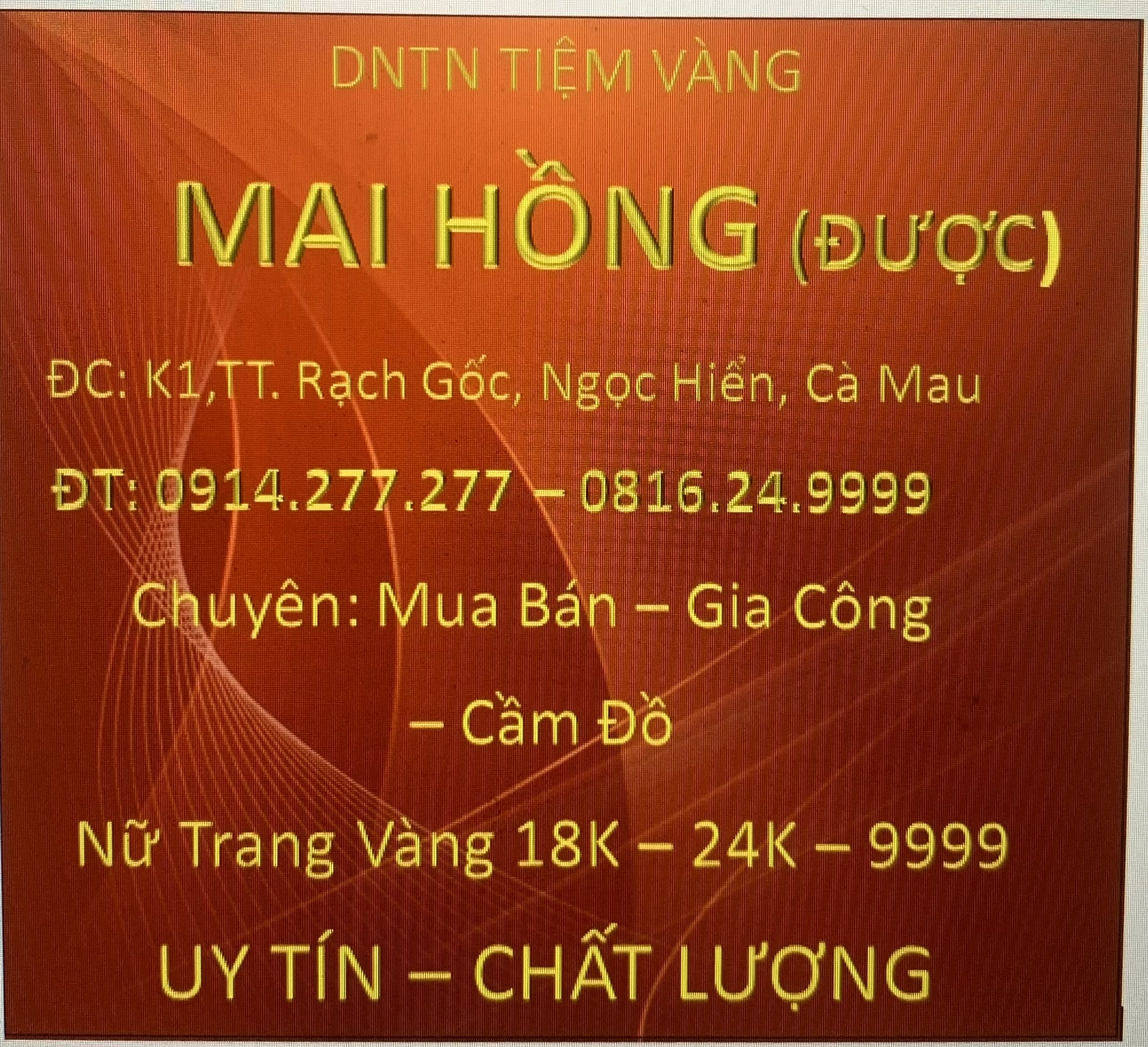 Cửa hàng vàng uy tín