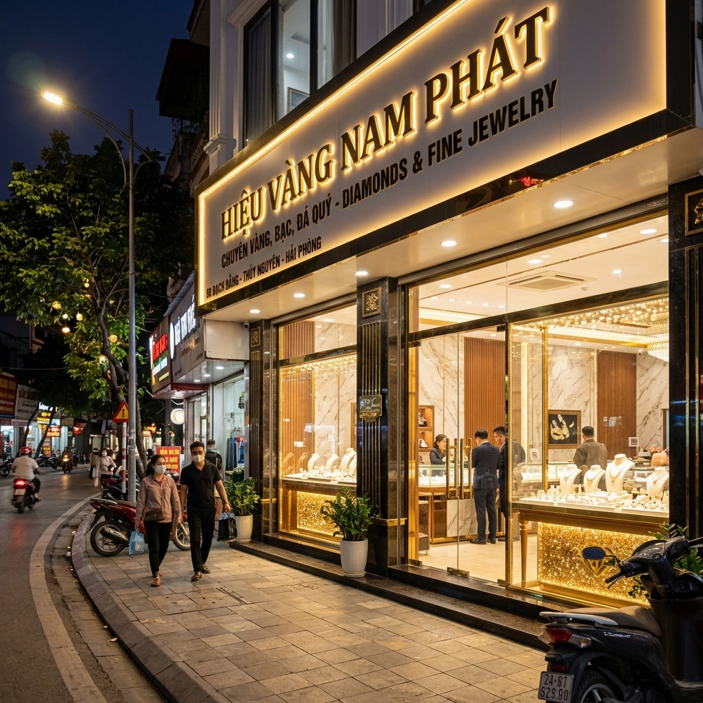 Mặt tiền cửa hàng Vàng Nam Phát