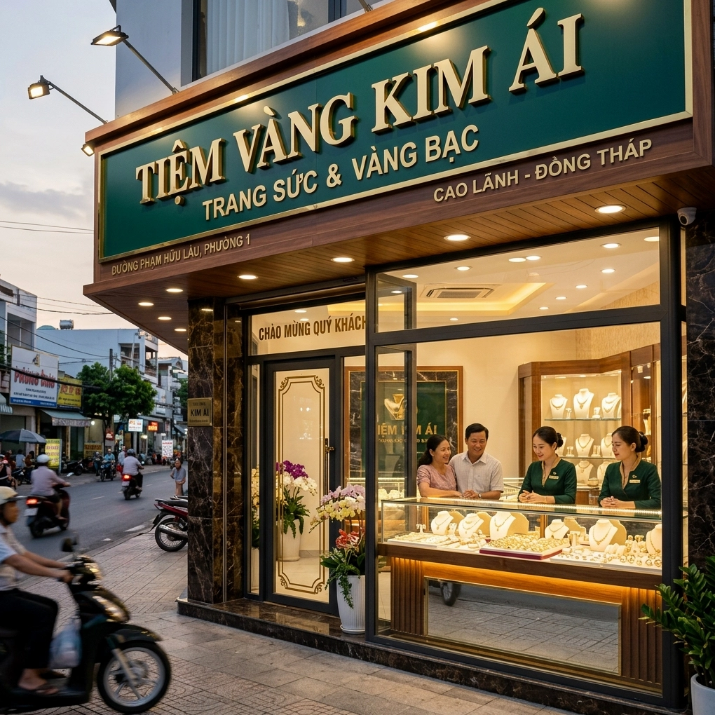 Mặt tiền Tiệm Vàng Kim Ái