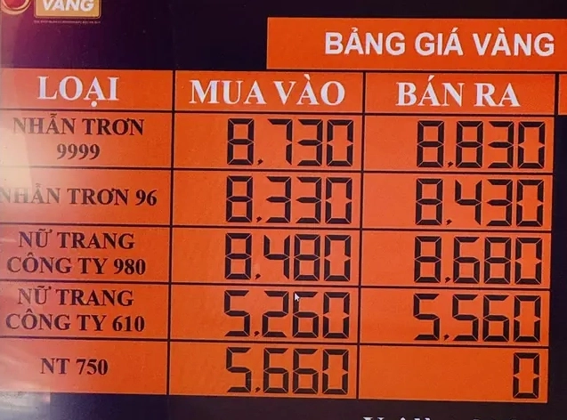 So sánh giá vàng SJC và vàng 9999 tại Nha Trang hôm nay