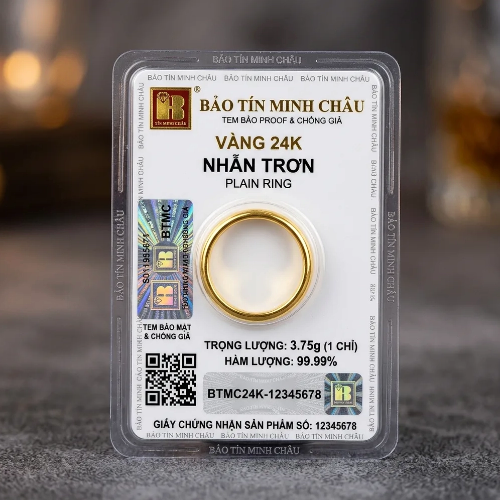 Vàng nhẫn tròn ép vỉ của Bảo Tín Minh Châu
